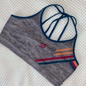 Peloton retro stripe sports bra